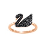 Nhẫn Swarovski Iconic Swan Ring, Black, Rose 