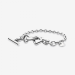 Vòng tay Pandora Moments dạng xích với khoá trái tim T-bar