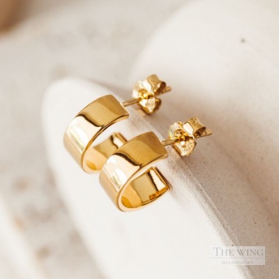 Khuyên tai tròn mạ vàng 