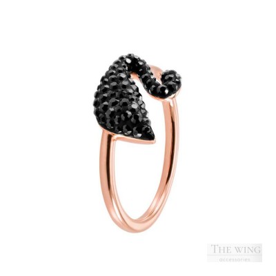 Nhẫn Swarovski Iconic Swan Ring, Black, Rose 