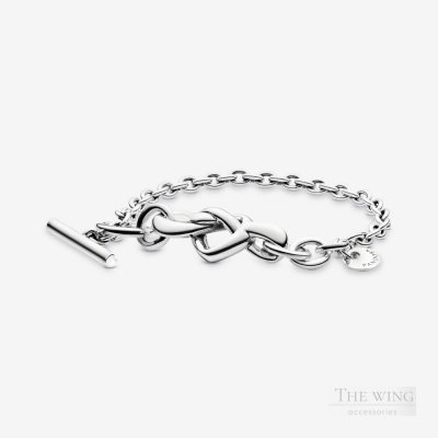 Vòng tay Pandora Moments dạng xích với khoá trái tim T-bar