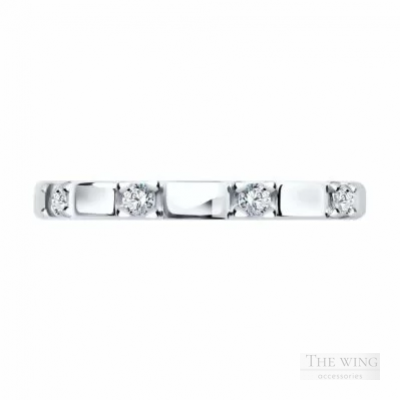 Nhẫn Sokolov bằng bạc 925  đính 4 viên đá CZ