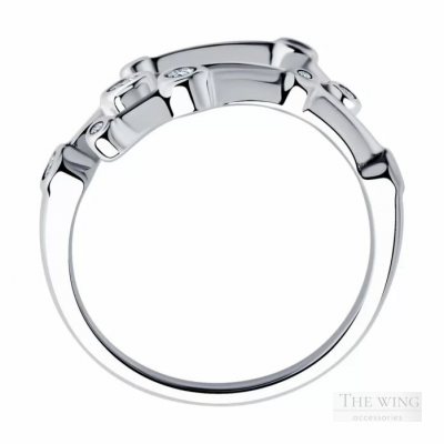 Nhẫn Sokolov đính 9 viên đá CZ.