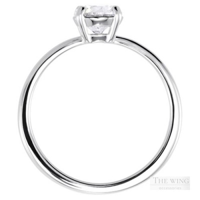 Nhẫn Swarovski Attract Ring Round, White, Rhodium Plated