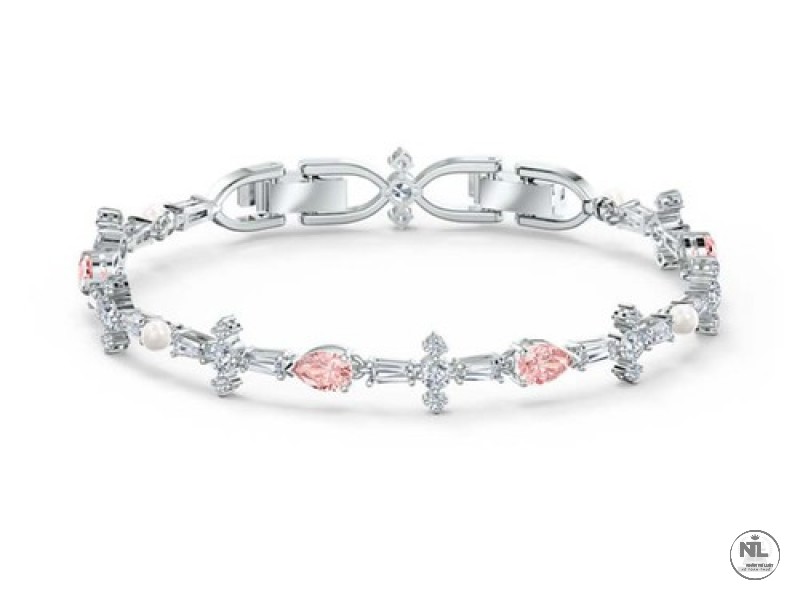 Vòng tay Swarovski Perfection Bracelet Pink, Rhodium Plated