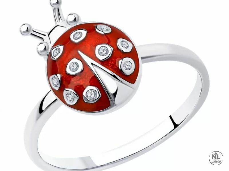 Nhẫn Sokolov tạo hình chú bọ được đính 10 viên đá CZ