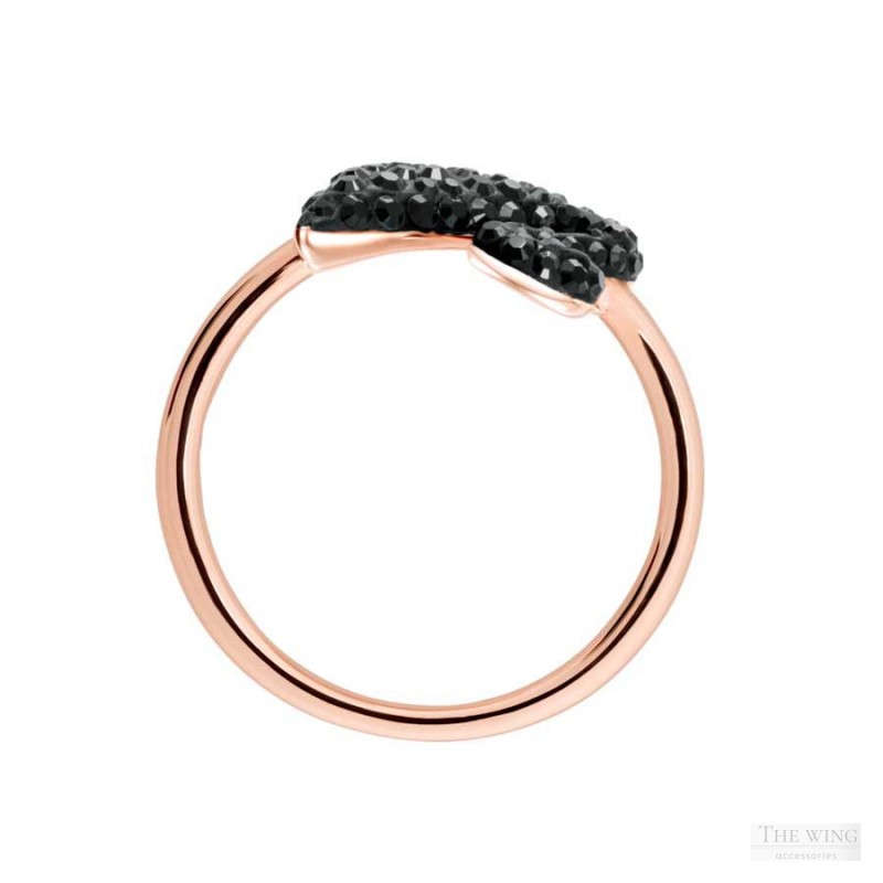 Nhẫn Swarovski Iconic Swan Ring, Black, Rose 